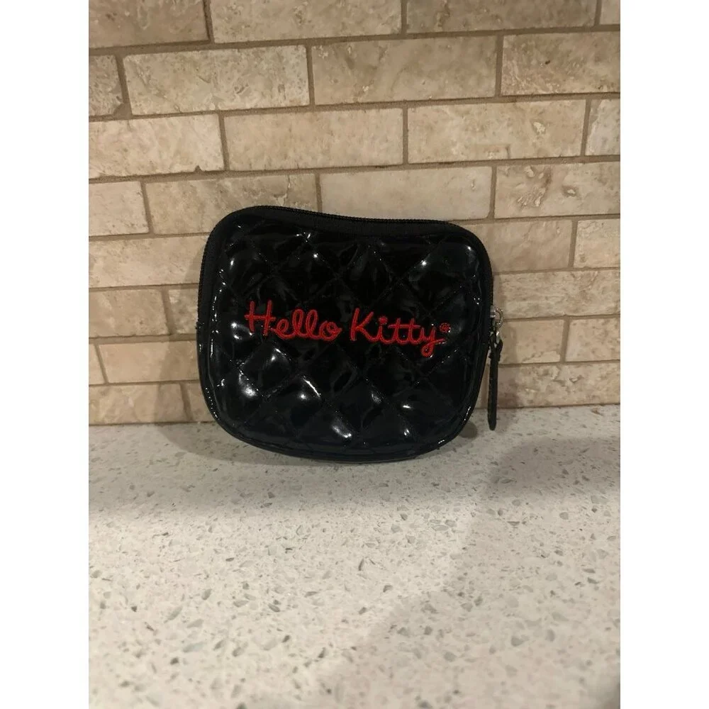 Rare Loungefly Hello‎ Kitty Sanrio Black Quilted Makeup Zip Pouch/ Clutch